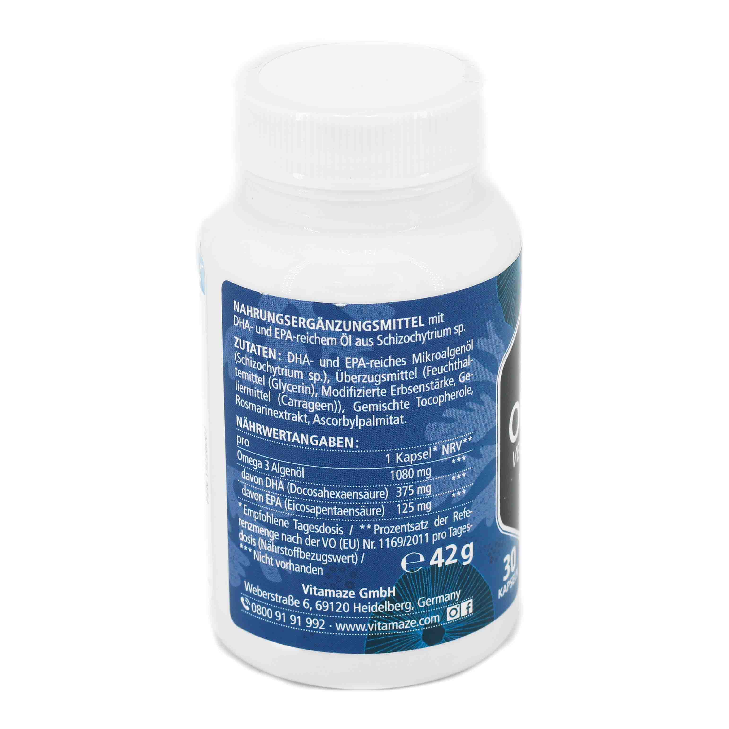OMEGA-3 VEGAN Algenöl hochdosiert Kapseln OMEGA-3 VEGAN Algenöl hochdosiert Kapseln