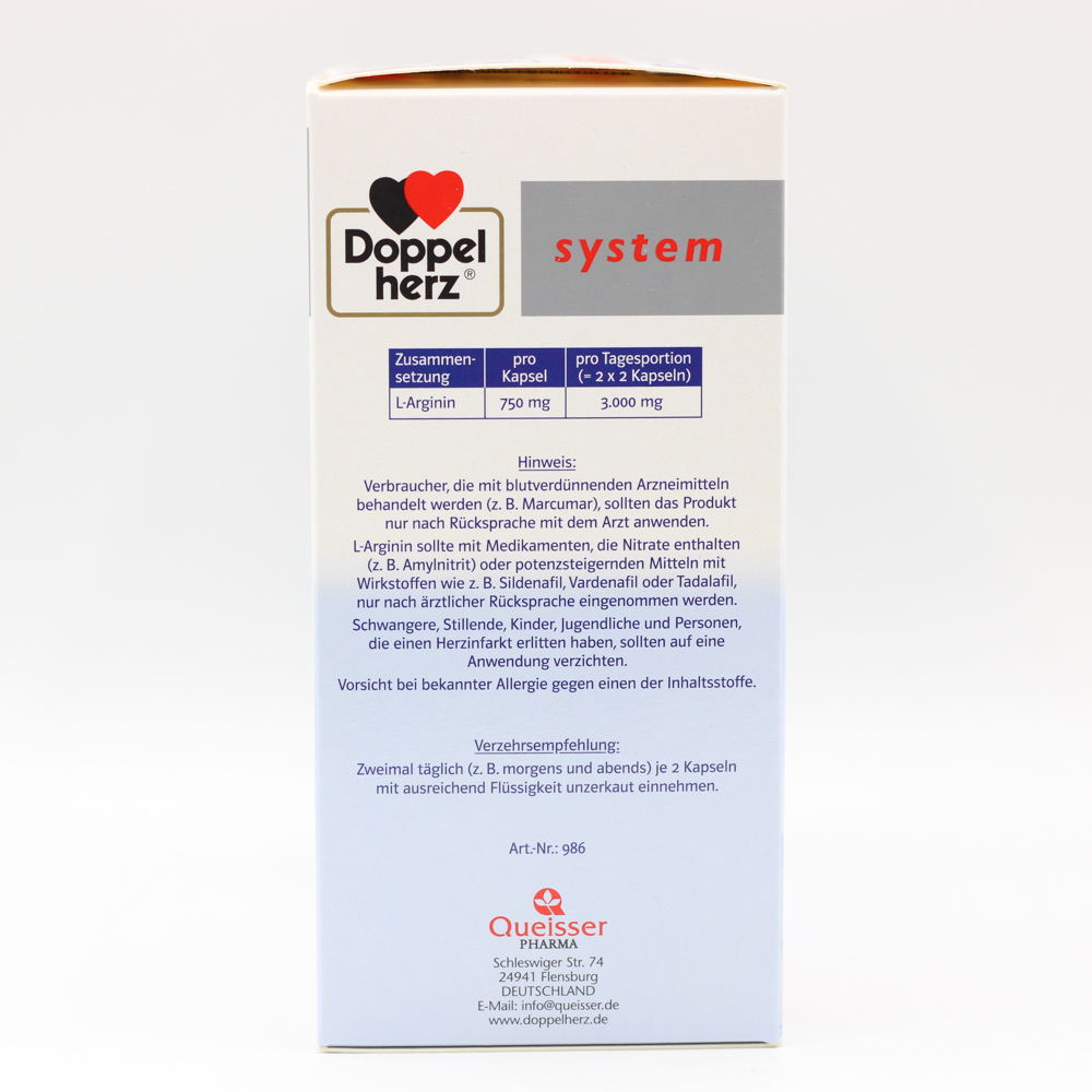 DOPPELHERZ L-Arginin Vital 3.000 system Kapseln DOPPELHERZ L-Arginin Vital 3.000 system Kapseln