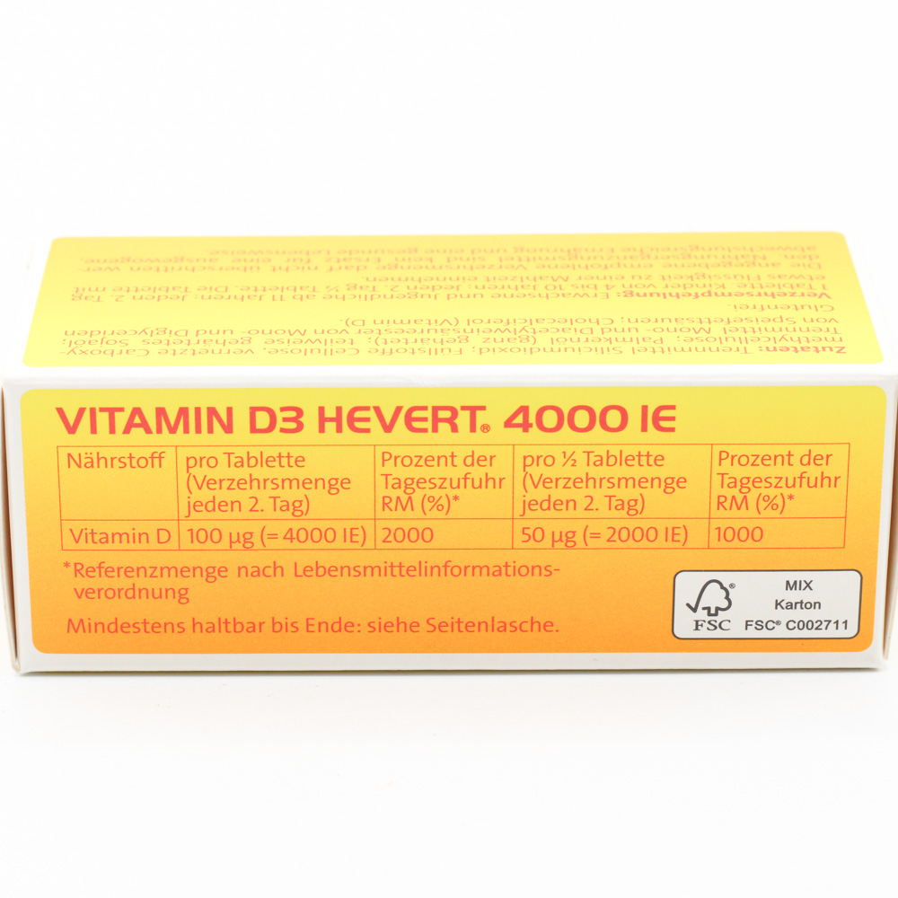 VITAMIN D3 HEVERT 4000 I.E. Tabletten VITAMIN D3 HEVERT 4000 I.E. Tabletten