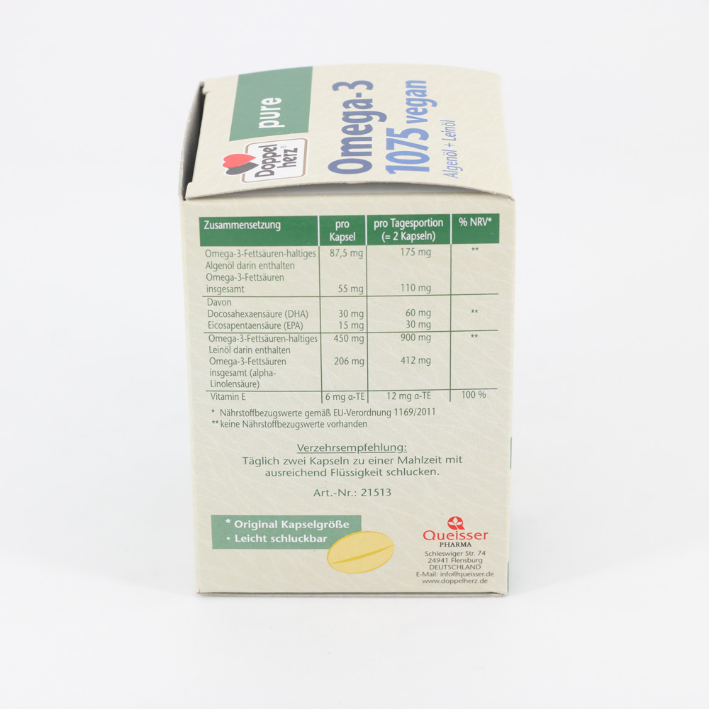 DOPPELHERZ Omega-3 1075 vegan pure Kapseln DOPPELHERZ Omega-3 1075 vegan pure Kapseln
