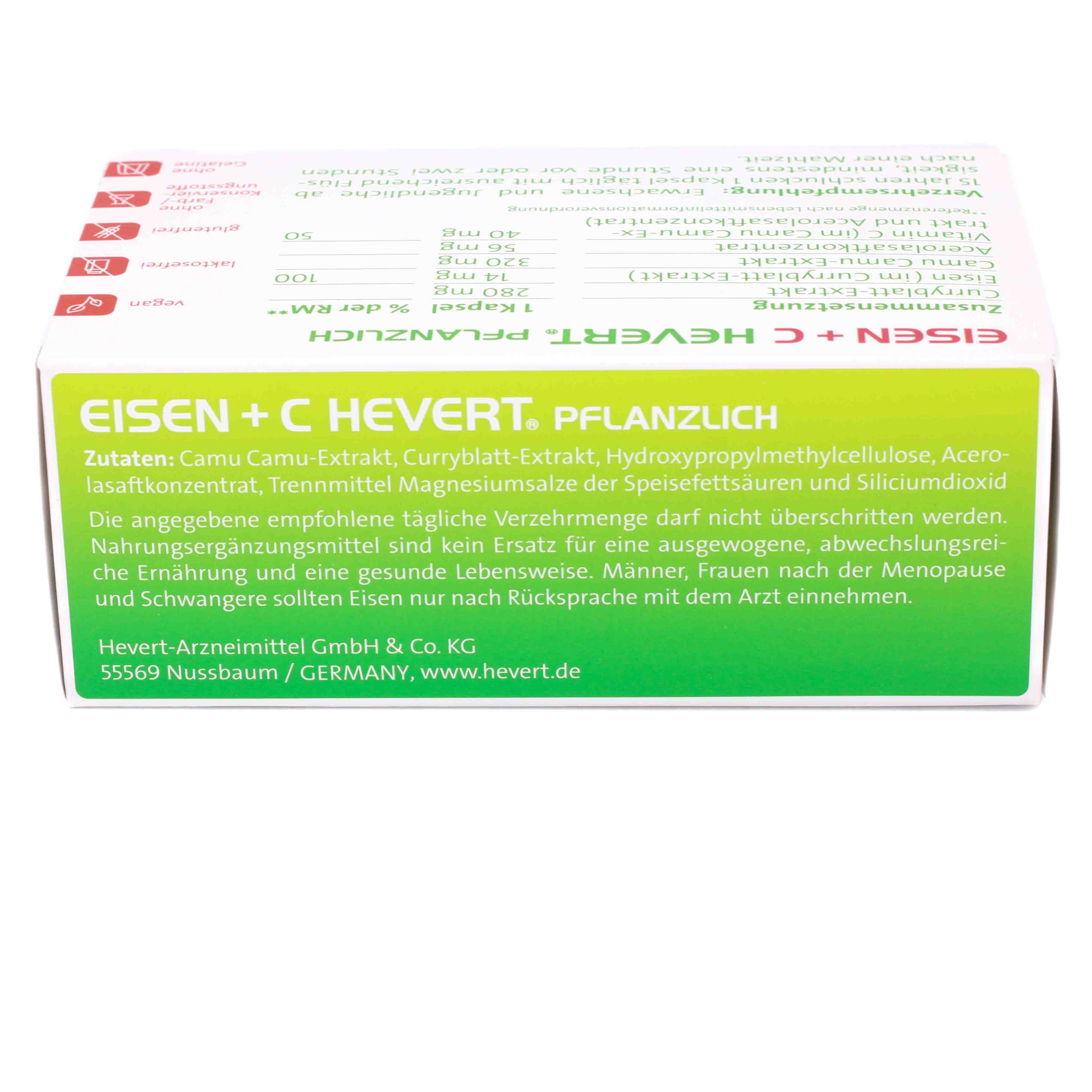 EISEN+C Hevert pflanzlich Kapseln EISEN+C Hevert pflanzlich Kapseln