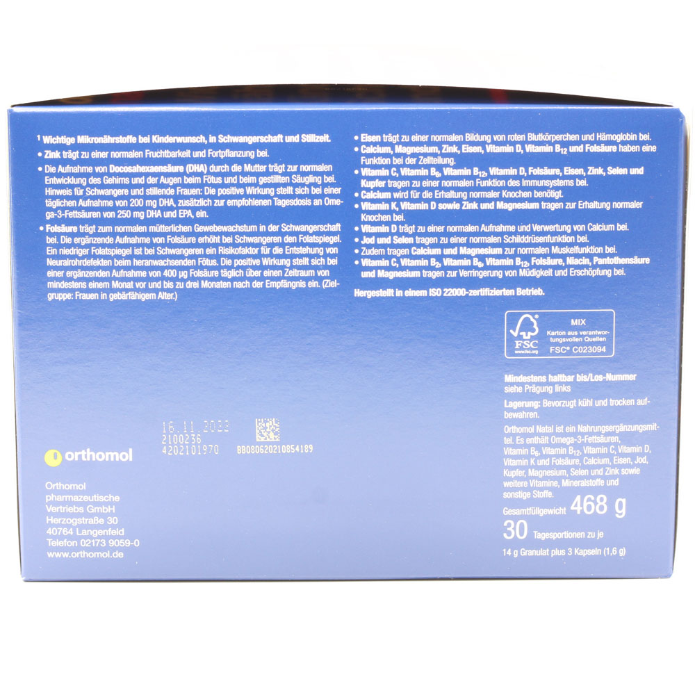 ORTHOMOL Natal Granulat/Kapseln 30 Btl.Kombipack. ORTHOMOL Natal Granulat/Kapseln 30 Btl.Kombipack.