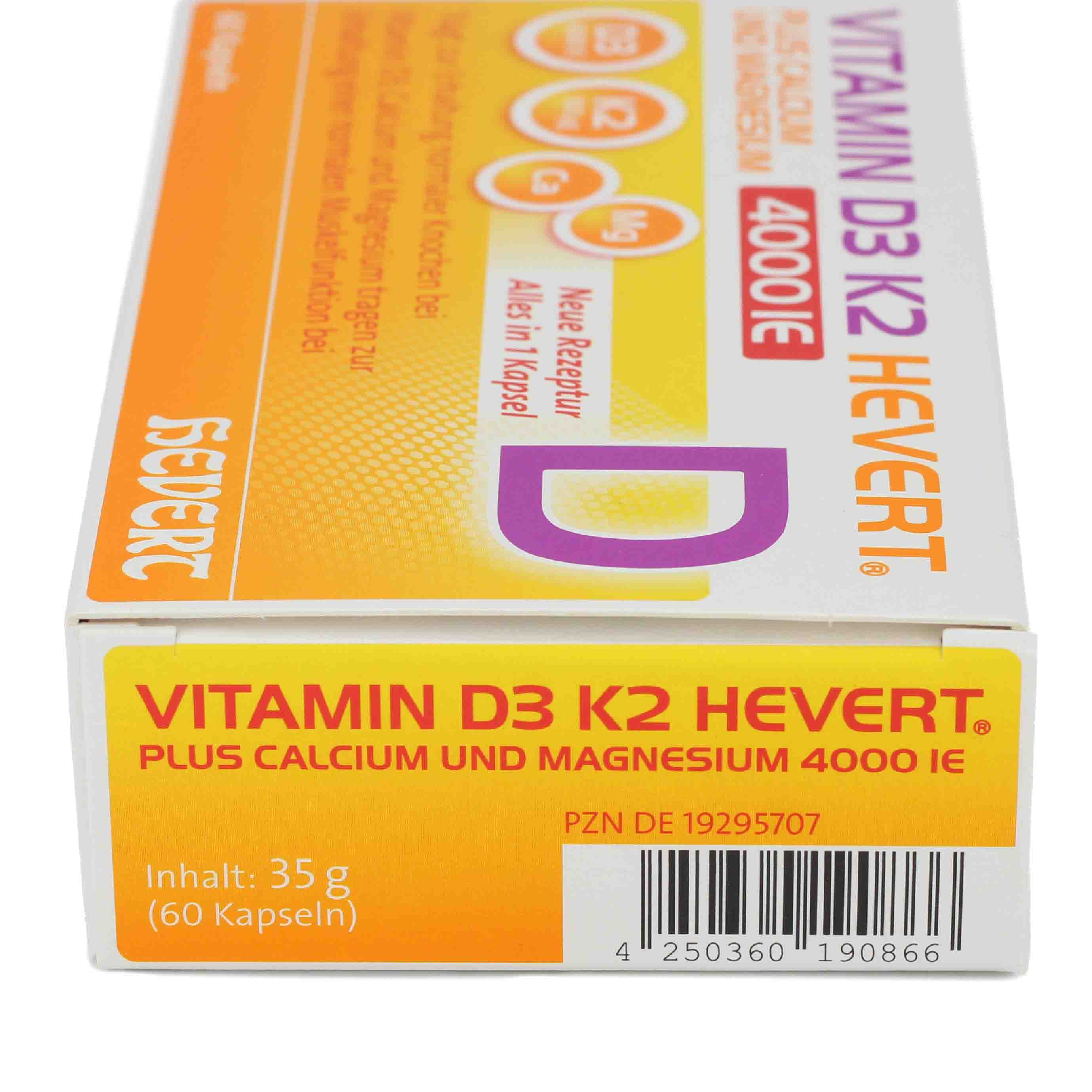 VITAMIN D3 K2 Hevert+Calcium u.Magnes.4000 IE Kps. VITAMIN D3 K2 Hevert+Calcium u.Magnes.4000 IE Kps.