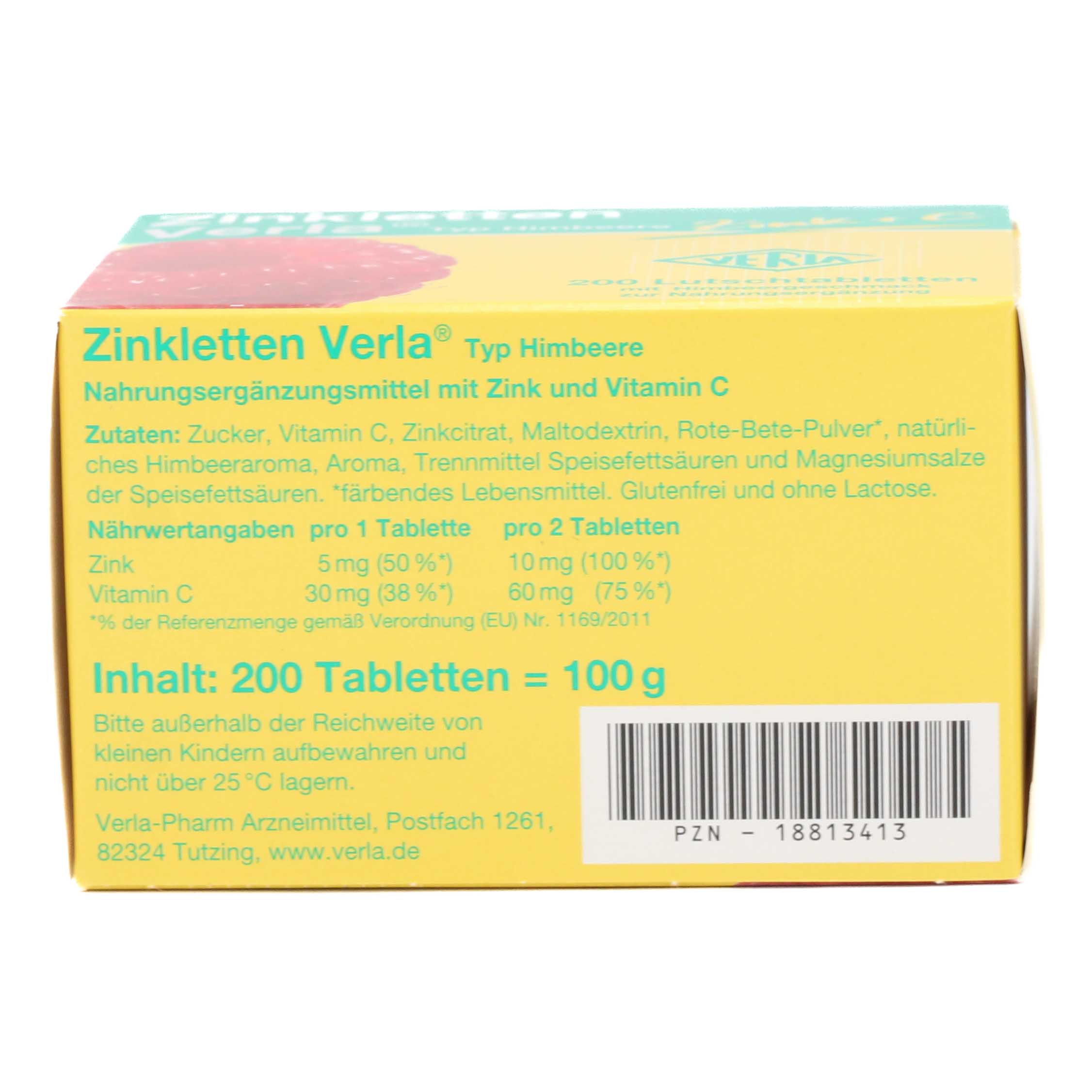 ZINKLETTEN Verla Himbeere Lutschtabletten ZINKLETTEN Verla Himbeere Lutschtabletten