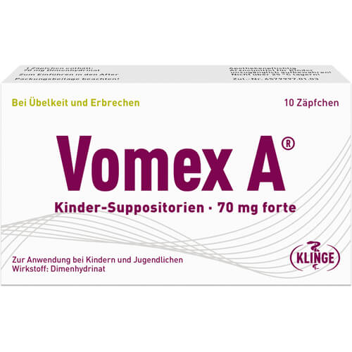 VOMEX A Kinder-Suppositorien 70 mg forte VOMEX A Kinder-Suppositorien 70 mg forte