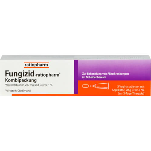 FUNGIZID-ratiopharm 3 Vag.-Tbl.+ 20g Creme FUNGIZID-ratiopharm 3 Vag.-Tbl.+ 20g Creme