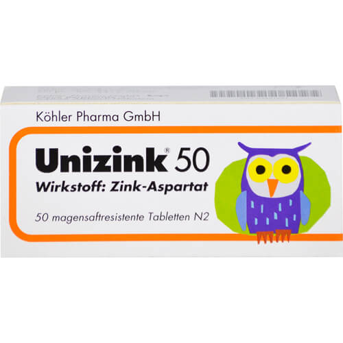UNIZINK 50 magensaftresistente Tabletten UNIZINK 50 magensaftresistente Tabletten