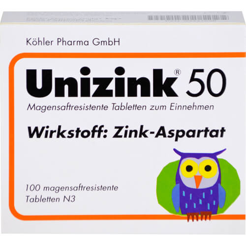 UNIZINK 50 magensaftresistente Tabletten UNIZINK 50 magensaftresistente Tabletten