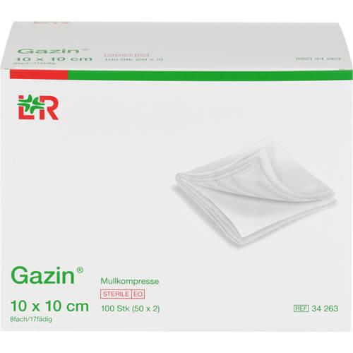 GAZIN Mullkomp.10x10 cm steril 8fach GAZIN Mullkomp.10x10 cm steril 8fach