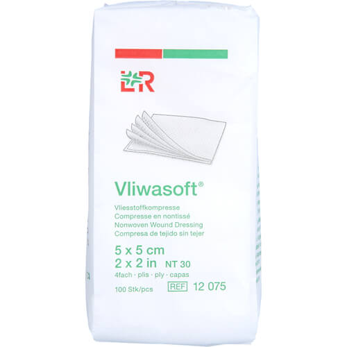 VLIWASOFT Vlieskompressen unsteril 5x5 cm 4l. VLIWASOFT Vlieskompressen unsteril 5x5 cm 4l.