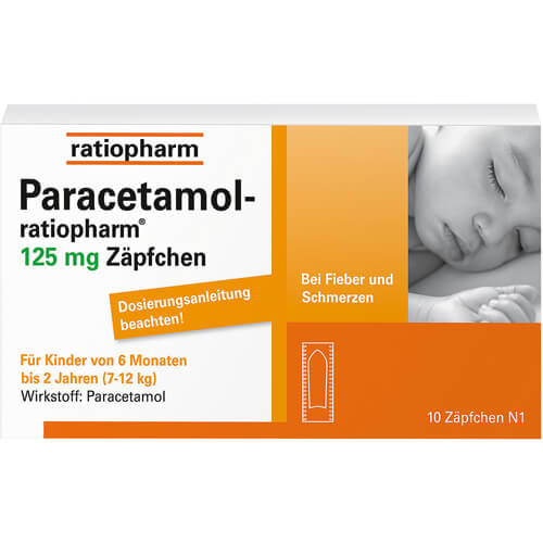 PARACETAMOL-ratiopharm 125 mg Zäpfchen PARACETAMOL-ratiopharm 125 mg Zäpfchen