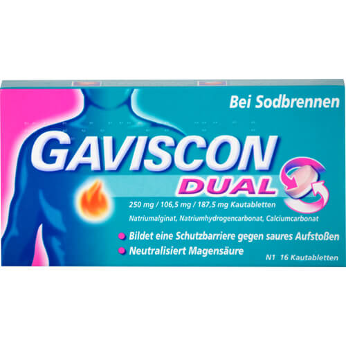 GAVISCON Dual 250mg/106,5mg/187,5mg Kautabletten GAVISCON Dual 250mg/106,5mg/187,5mg Kautabletten