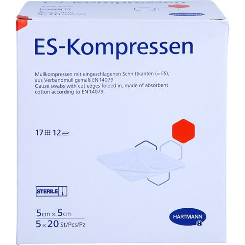 ES-KOMPRESSEN steril 5x5 cm 12fach Großpackung ES-KOMPRESSEN steril 5x5 cm 12fach Großpackung