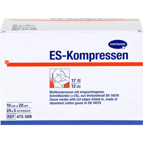 ES-KOMPRESSEN steril 10x20 cm 12fach Großpackung ES-KOMPRESSEN steril 10x20 cm 12fach Großpackung