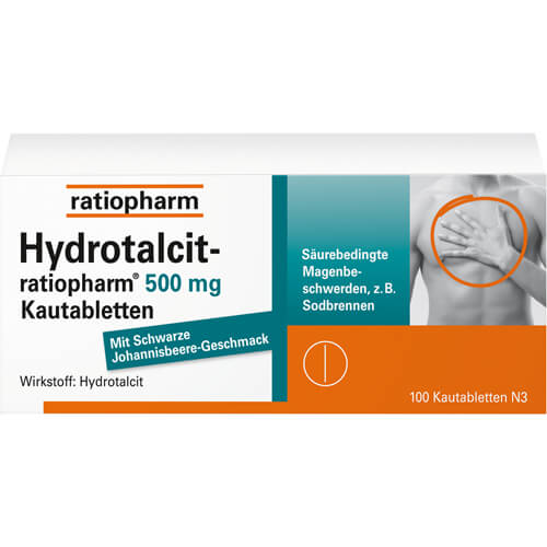 HYDROTALCIT-ratiopharm 500 mg Kautabletten HYDROTALCIT-ratiopharm 500 mg Kautabletten