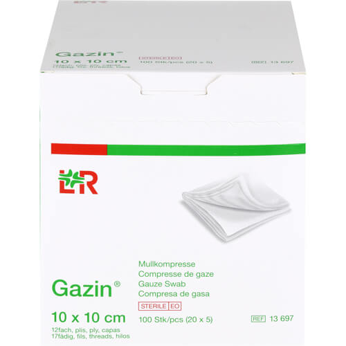 GAZIN Mullkomp.10x10 cm steril 12fach groß GAZIN Mullkomp.10x10 cm steril 12fach groß