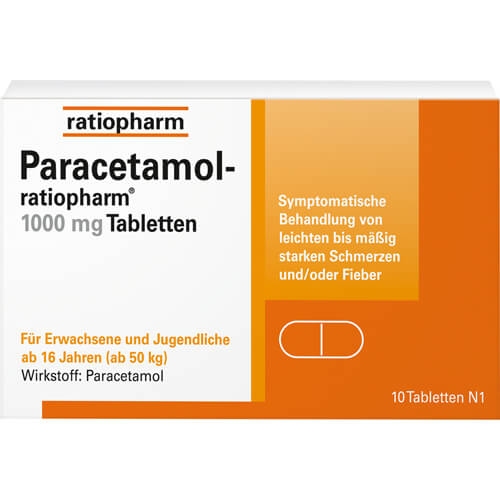 PARACETAMOL-ratiopharm 1.000 mg Tabletten PARACETAMOL-ratiopharm 1.000 mg Tabletten