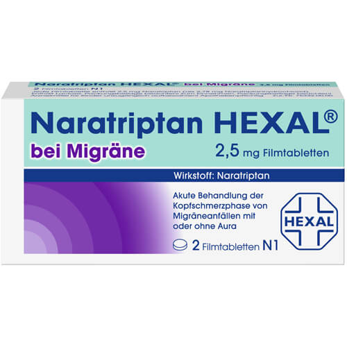 NARATRIPTAN HEXAL bei Migräne 2,5 mg Filmtabletten NARATRIPTAN HEXAL bei Migräne 2,5 mg Filmtabletten