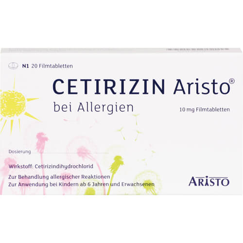 CETIRIZIN Aristo bei Allergien 10 mg Filmtabletten CETIRIZIN Aristo bei Allergien 10 mg Filmtabletten