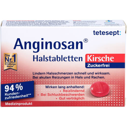 TETESEPT Anginosan Halstabletten zuckerfrei Kirsch TETESEPT Anginosan Halstabletten zuckerfrei Kirsch