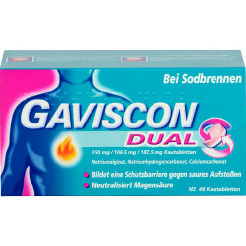 GAVISCON Dual 250mg/106,5mg/187,5mg Kautabletten GAVISCON Dual 250mg/106,5mg/187,5mg Kautabletten