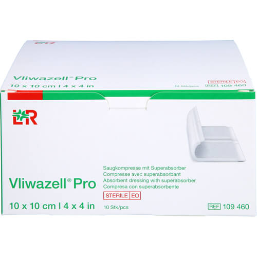 VLIWAZELL Pro superabsorb.Kompr.steril 10x10 cm VLIWAZELL Pro superabsorb.Kompr.steril 10x10 cm