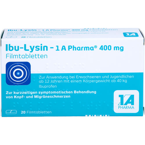 IBU-LYSIN 1A Pharma 400 mg Filmtabletten IBU-LYSIN 1A Pharma 400 mg Filmtabletten