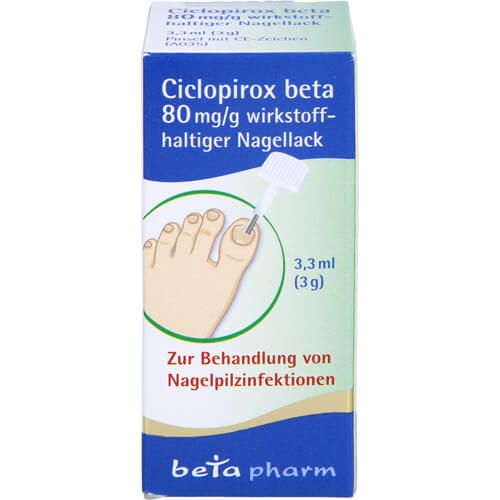 CICLOPIROX beta 80 mg/g wirkstoffhalt.Nagellack CICLOPIROX beta 80 mg/g wirkstoffhalt.Nagellack