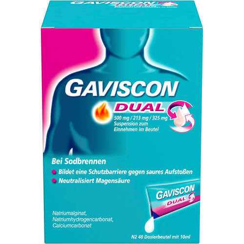 GAVISCON Dual 500mg/213mg/325mg Susp.z.Einn.Btl. GAVISCON Dual 500mg/213mg/325mg Susp.z.Einn.Btl.