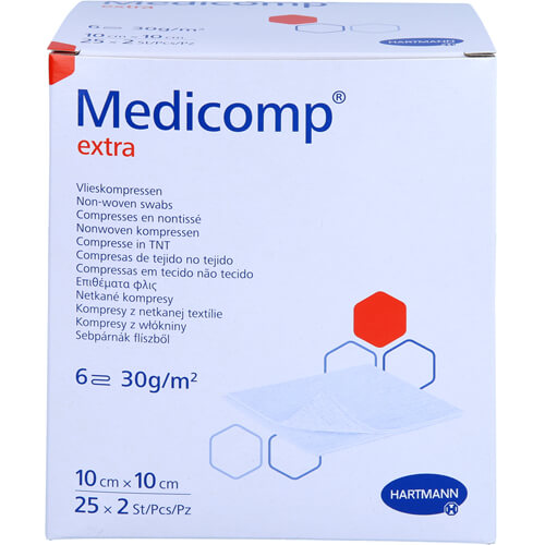 MEDICOMP extra Vlieskomp.steril 10x10 cm MEDICOMP extra Vlieskomp.steril 10x10 cm