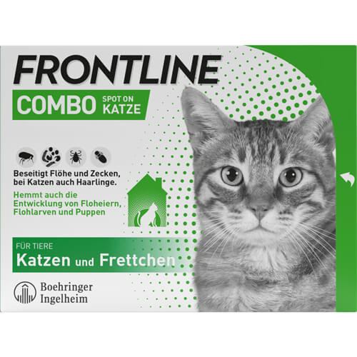 FRONTLINE COMBO® der Kombischutz für Tier und Heim gegen Zecken, Flöhe und Haarlinge bei Katzen und Frettchen FRONTLINE COMBO® der Kombischutz für Tier und Heim gegen Zecken, Flöhe und Haarlinge bei Katzen und Frettchen