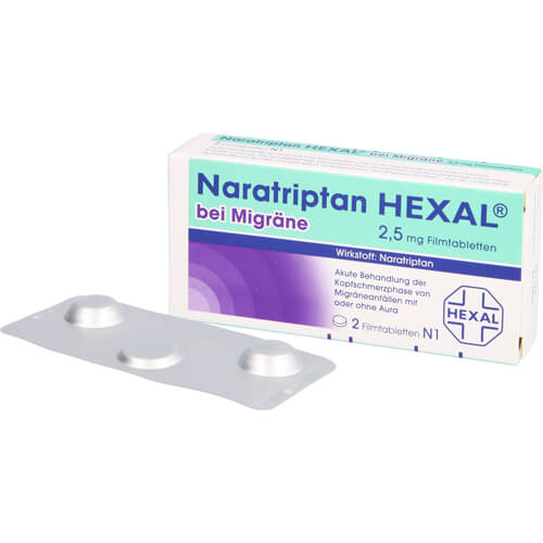 NARATRIPTAN HEXAL bei Migräne 2,5 mg Filmtabletten NARATRIPTAN HEXAL bei Migräne 2,5 mg Filmtabletten