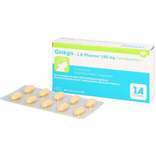 GINKGO-1A Pharma 240 mg Filmtabletten GINKGO-1A Pharma 240 mg Filmtabletten