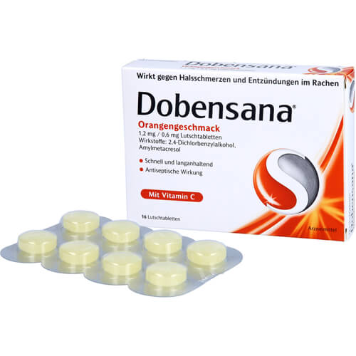 DOBENSANA Orangengeschmack 1,2mg/0,6mg Lutschtabl. DOBENSANA Orangengeschmack 1,2mg/0,6mg Lutschtabl.