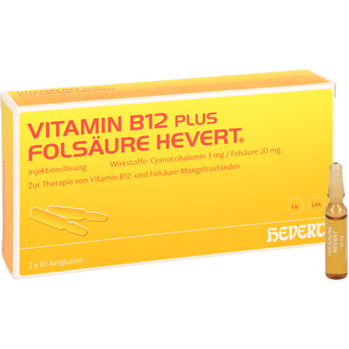 VITAMIN B12 PLUS Folsäure Hevert a 2 ml Ampullen VITAMIN B12 PLUS Folsäure Hevert a 2 ml Ampullen