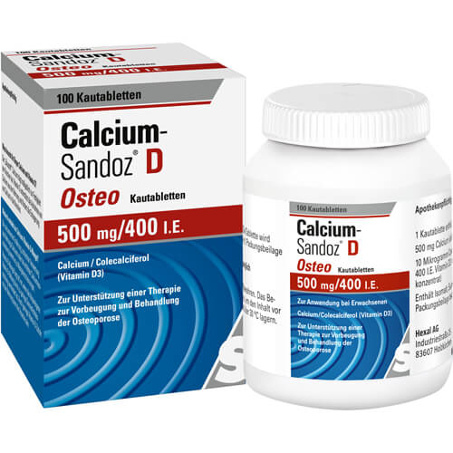 CALCIUM SANDOZ D Osteo 500 mg/400 I.E. Kautabl. CALCIUM SANDOZ D Osteo 500 mg/400 I.E. Kautabl.