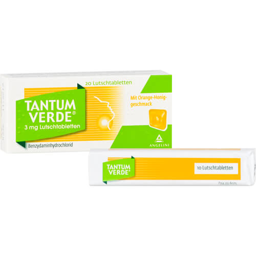 TANTUM VERDE 3 mg Lutschtabl.m.Orange-Honiggeschm. TANTUM VERDE 3 mg Lutschtabl.m.Orange-Honiggeschm.