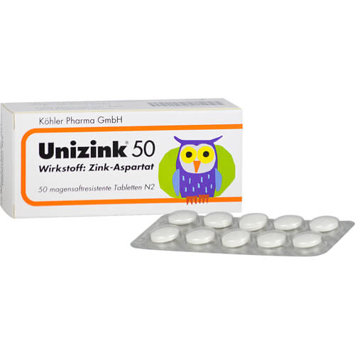 UNIZINK 50 magensaftresistente Tabletten UNIZINK 50 magensaftresistente Tabletten
