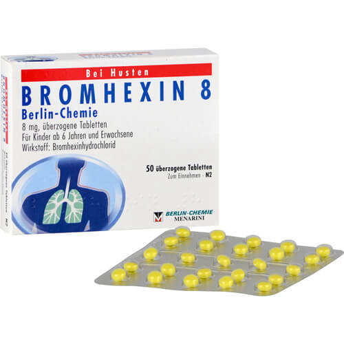 BROMHEXIN 8 Berlin Chemie überzogene Tabletten BROMHEXIN 8 Berlin Chemie überzogene Tabletten