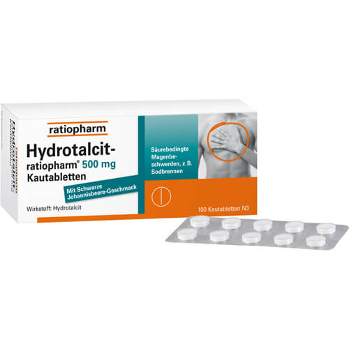 HYDROTALCIT-ratiopharm 500 mg Kautabletten HYDROTALCIT-ratiopharm 500 mg Kautabletten