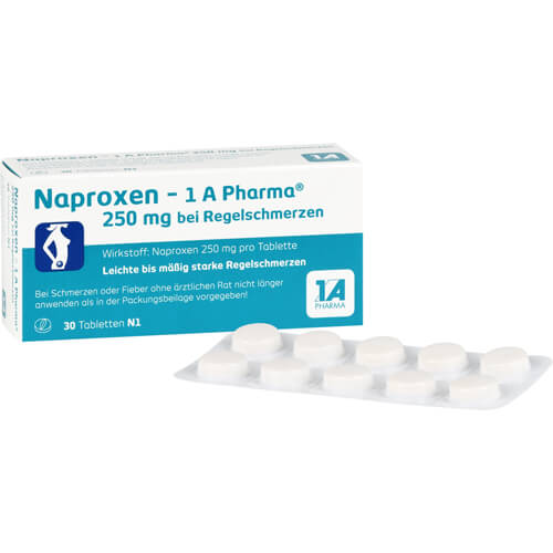 NAPROXEN-1A Pharma 250 mg b.Regelschmerzen Tabl. NAPROXEN-1A Pharma 250 mg b.Regelschmerzen Tabl.