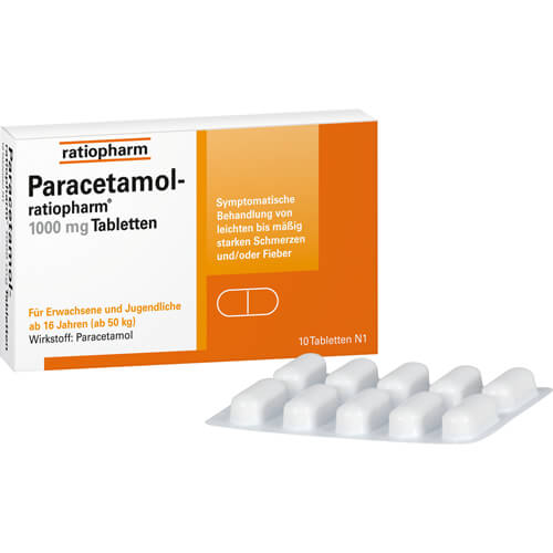 PARACETAMOL-ratiopharm 1.000 mg Tabletten PARACETAMOL-ratiopharm 1.000 mg Tabletten
