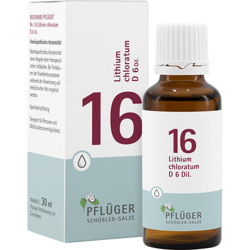 BIOCHEMIE Pflüger 16 Lithium chloratum D 6 Tropfen BIOCHEMIE Pflüger 16 Lithium chloratum D 6 Tropfen