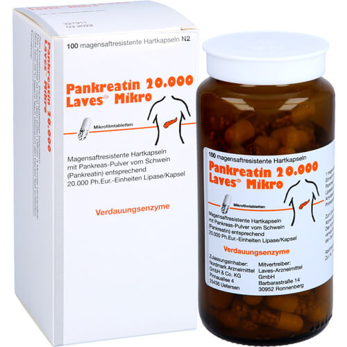 PANKREATIN 20.000 Laves Mikro magensaftr.Hartkaps. PANKREATIN 20.000 Laves Mikro magensaftr.Hartkaps.