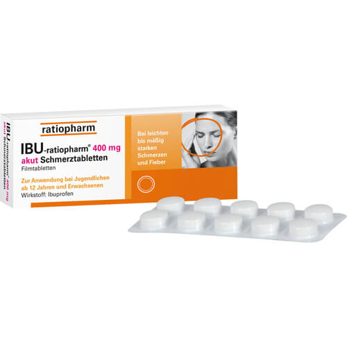 IBU-RATIOPHARM 400 mg akut Schmerztbl.Filmtabl. IBU-RATIOPHARM 400 mg akut Schmerztbl.Filmtabl.