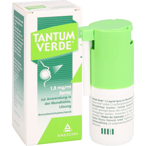 TANTUM VERDE 1,5 mg/ml Spray z.Anwen.i.d.Mundhöhle TANTUM VERDE 1,5 mg/ml Spray z.Anwen.i.d.Mundhöhle