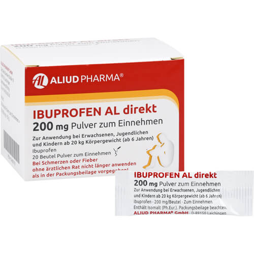 Ibuprofen AL direkt 200 mg Pulver bei Fieber und Schmerzen Ibuprofen AL direkt 200 mg Pulver bei Fieber und Schmerzen