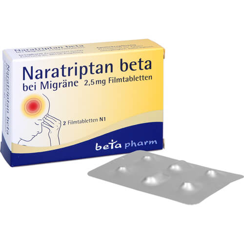 NARATRIPTAN beta bei Migräne 2,5 mg Filmtabletten NARATRIPTAN beta bei Migräne 2,5 mg Filmtabletten