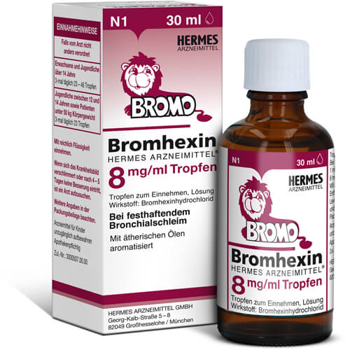 BROMHEXIN Hermes Arzneimittel 8 mg/ml Tropfen BROMHEXIN Hermes Arzneimittel 8 mg/ml Tropfen