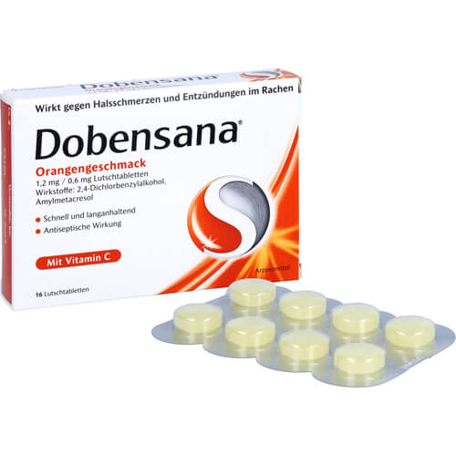 DOBENSANA Orangengeschmack 1,2mg/0,6mg Lutschtabl. DOBENSANA Orangengeschmack 1,2mg/0,6mg Lutschtabl.
